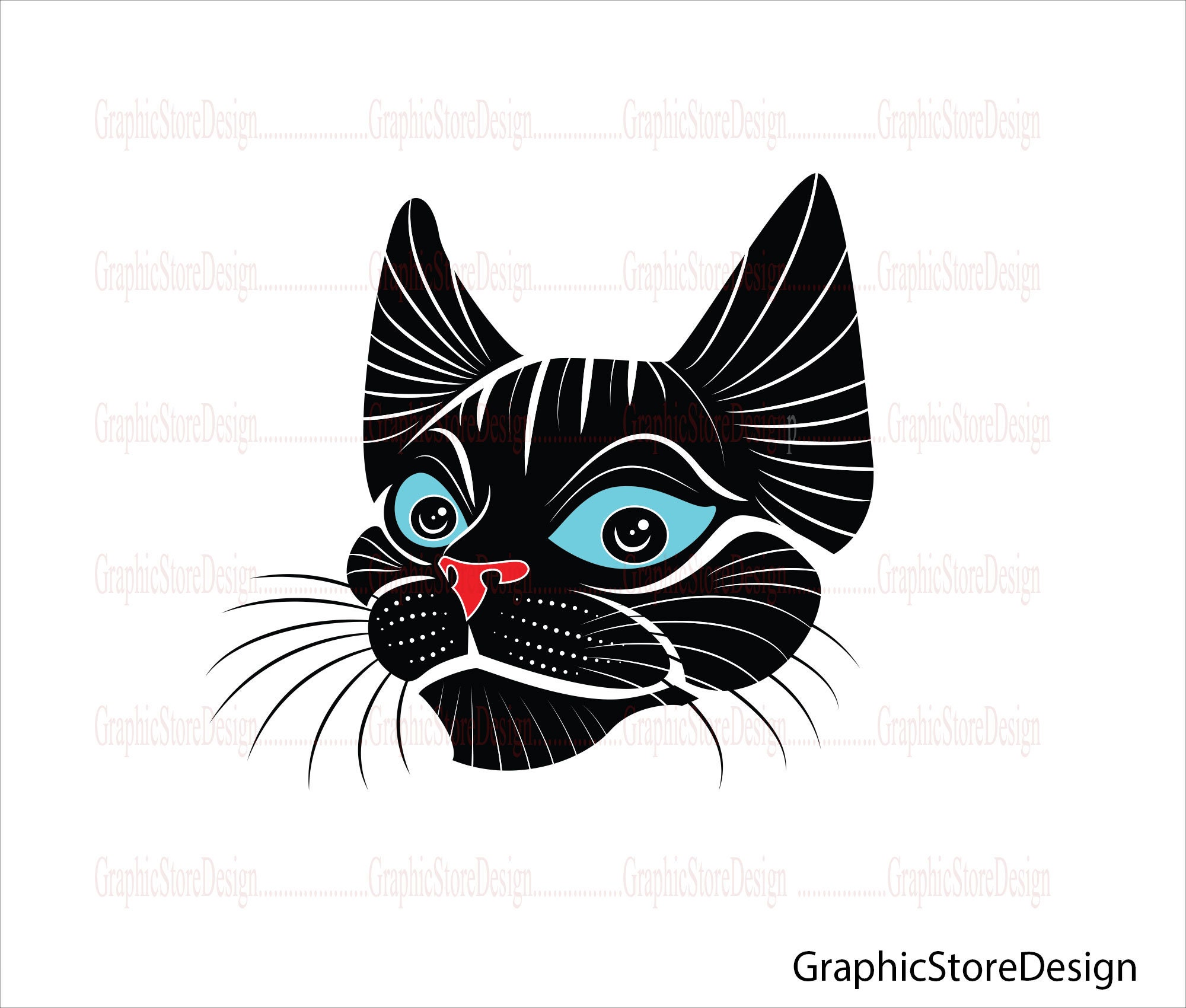 Cat Svg Cat Head Cat Head Svg Cat Head Silhouette Animal | Etsy