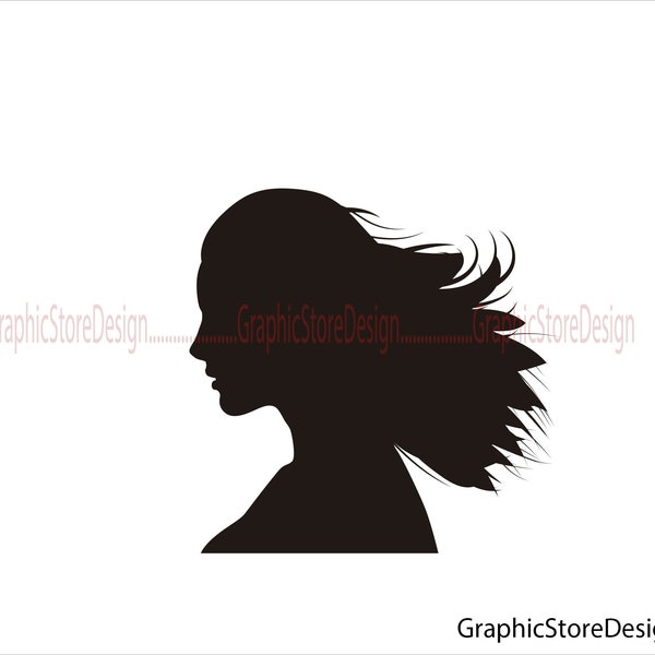 Woman Head Svg, Female Head Silhouette Svg, Woman Silhouette, Woman Svg, Fashion Svg, Human Svg, People Silhouette, Beautiful WOMAN Princess