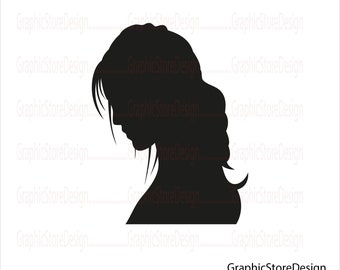 Woman Head Svg, Female Head Silhouette Svg, Woman Silhouette, Woman Svg, Fashion Svg, Human Svg, People Silhouette, Beautiful Woman