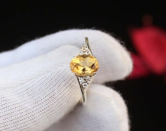 Awesome Citrine 925 Silver Ring, Faceted Citrine Gemstone Ring, Handmade Ring, Silver Ring, Promise Ring, Women Ring, Gift For Her