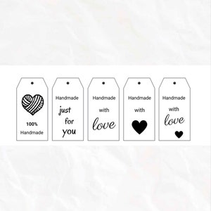 Handgemacht mit Liebe Tags-Etiketten für handgemachte Artikel