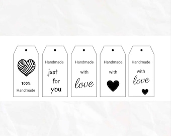 Printable Handmade with Love Tags -Labels for handmade items