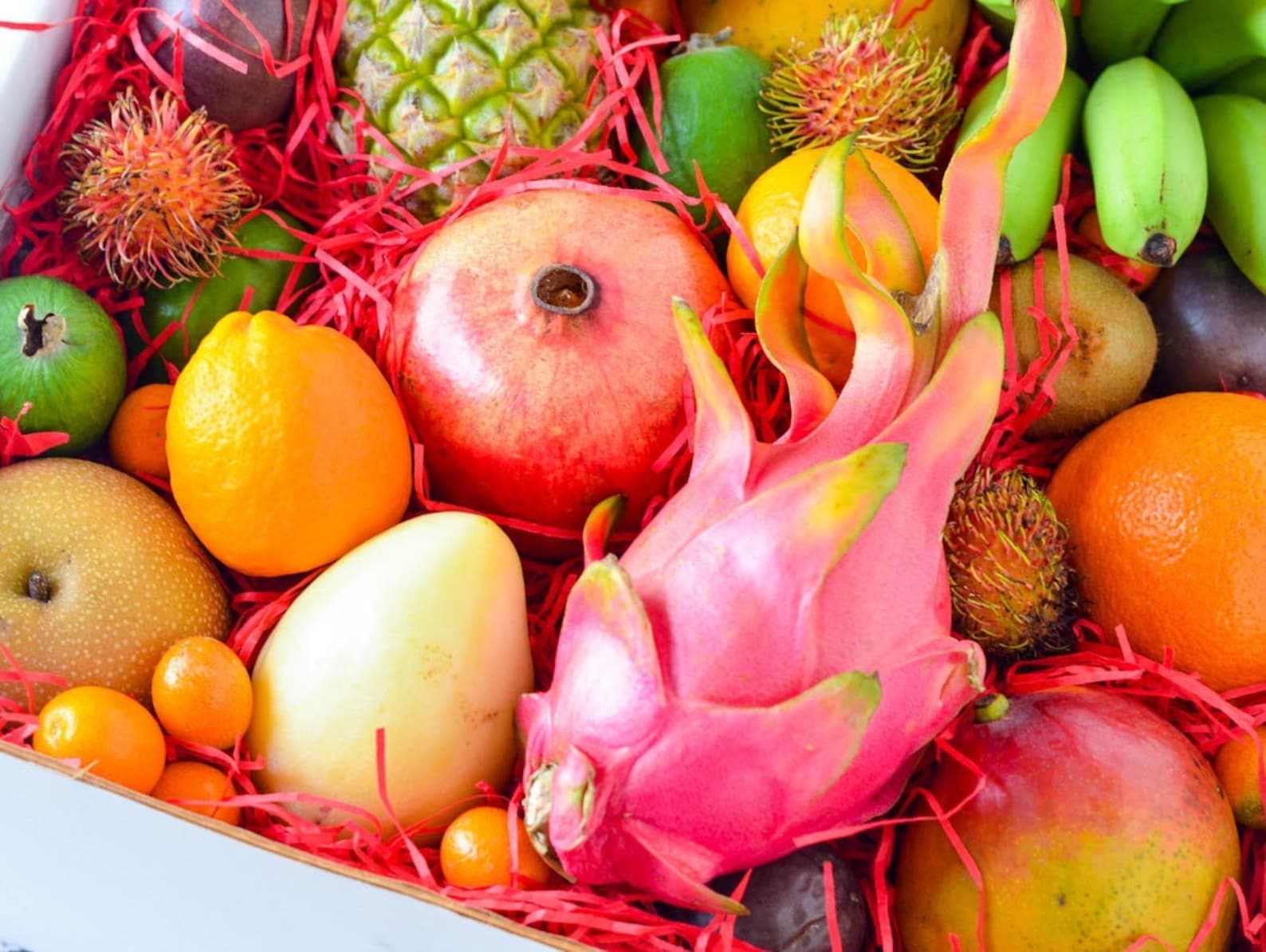 Deluxe Exotic and Tropical Fruit Basket Etsy