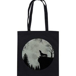 Bassotto Teckel Jault davanti alla luna Idea regalo - Borsa in cotone