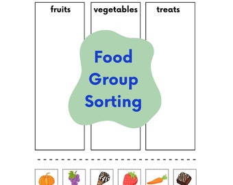 Food Sorting Activity Worksheet - PRINT & PLAY Preschool Sorting Worksheet - Printable Sorting Activity - Sorting Download -Sort Food Groups
