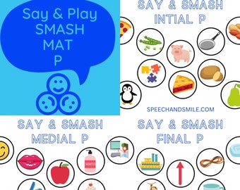 Playdough Smash Mat-P Sound-Play Dough Smash Mat-Speech Therapy Materials-Speech Therapy-Speech and Smile-Speech Therapy Tools-