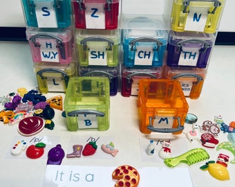 Speech Mini Objects Set-ALL SOUNDS INCLUDED-Articulation Trinkets-Speech Sound Boxes with Trinkets-Speech Therapy Activity-Minis for Speech