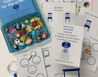 TAAL Taakbox met mini-objecten Logopedie-activiteitenbox Taalconcepten-box Logopedie-activiteit