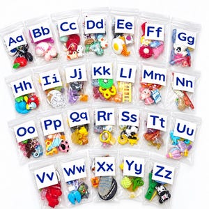 Alphabet Objects Teaching Set – 130+ Beginning Sound Manipulatives - Speech & Language Learning – 5 per Letter A–Z