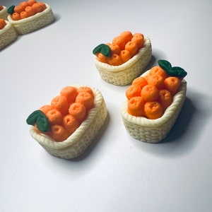 Miniature Oranges Basket  Fruit Trinkets - Mini Objects Speech Montessori - Mini Mandarin Trinket - Fruit Miniature Objects for Dollhouse