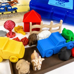 Little Blue Truck Story Kit with Mini Objects - Speech Therapy Preschool Story Set image 4