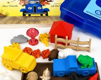 Little Blue Truck Story Kit with Mini Objects - Speech Therapy Preschool Story Set