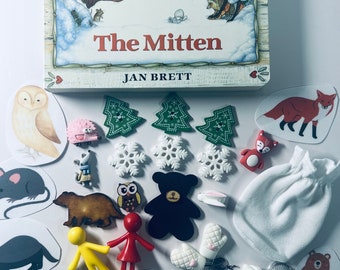 Story Kit The Mitten Book-Story Objects for The Mitten Story Companion- Speech Therapy Mini Objects-Montessori Objects-Homeschool-The Mitten