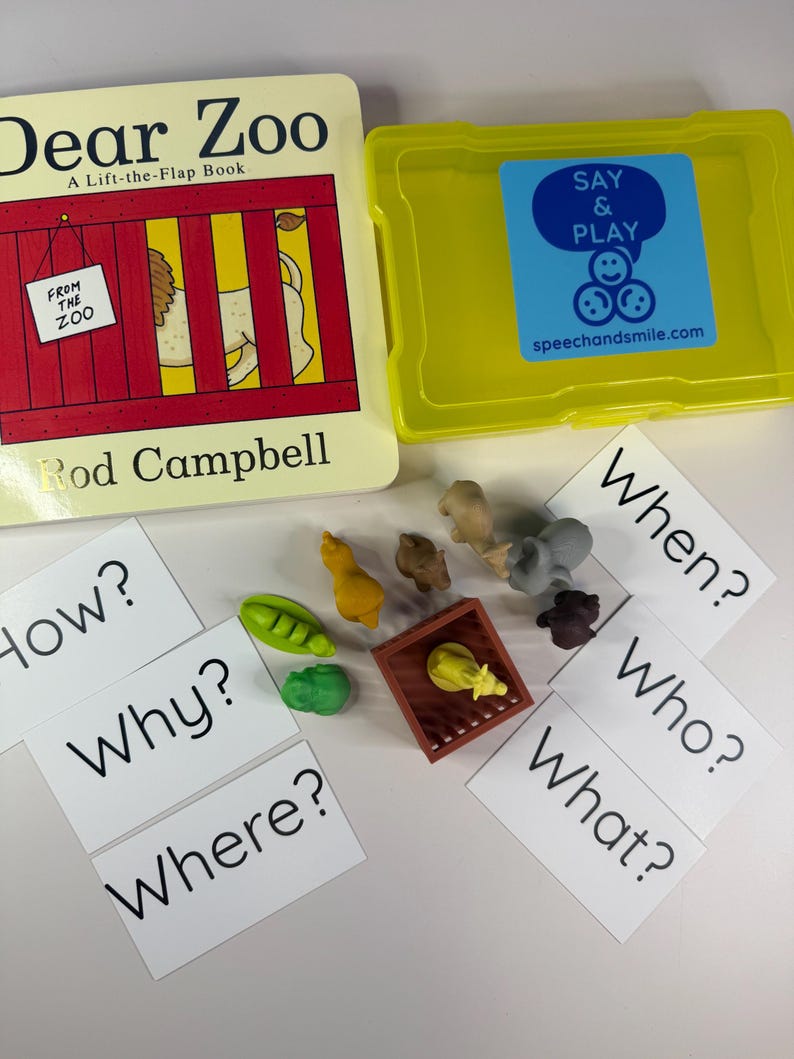 Querido kit de cuentos del zoológico con mini objetos. Libro de terapia del habla sobre el zoológico. imagen 6