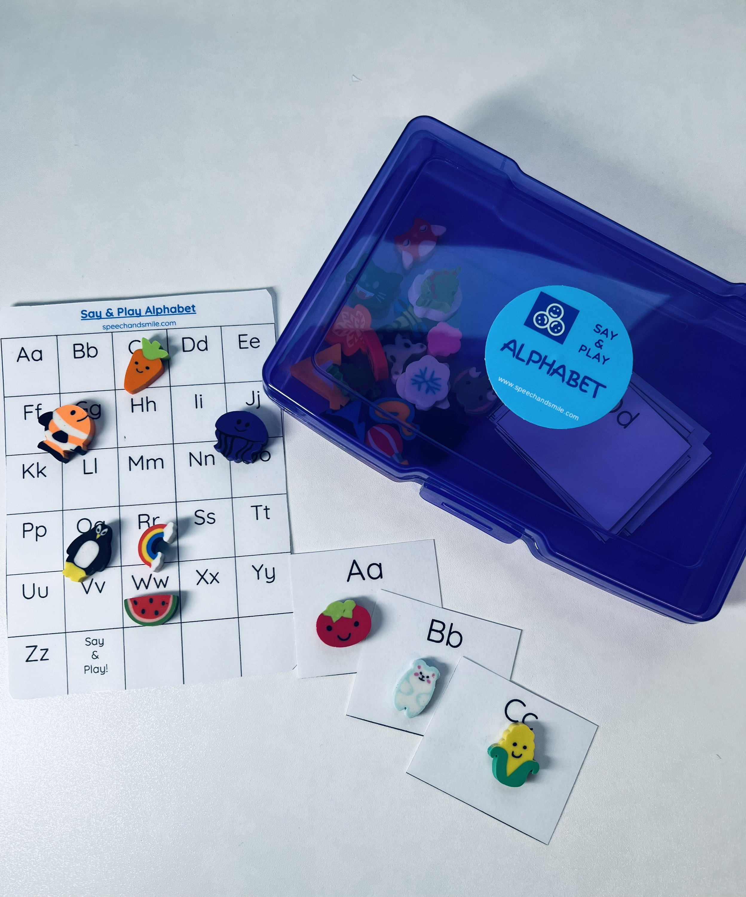 Alphabet Task Boxalphabet Mini Erasers and Cardalphabet Mini Etsy