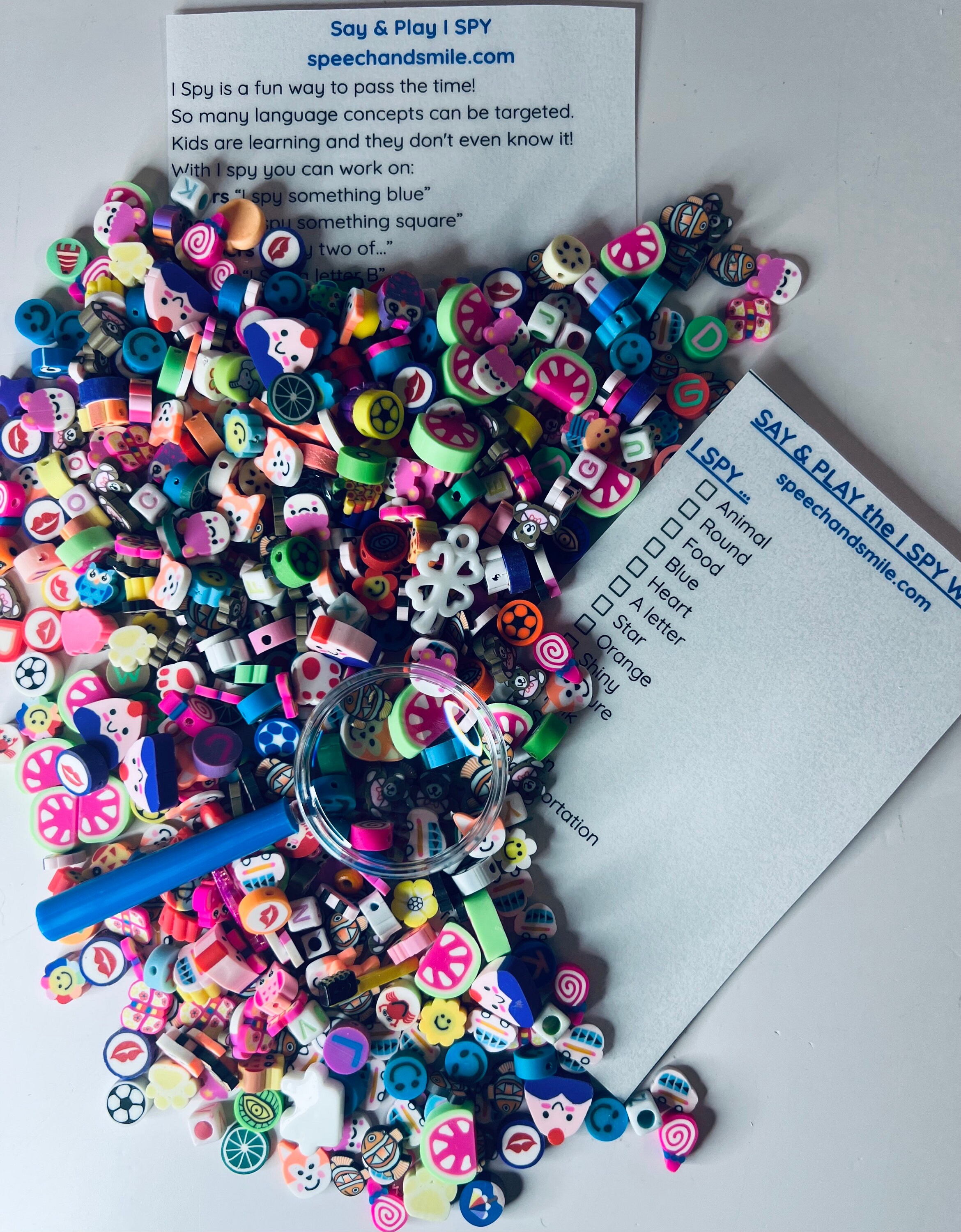 I SPY Trinkets Sensory Bin Fill I Spy Sensory Fill Speech Therapy Mini ...
