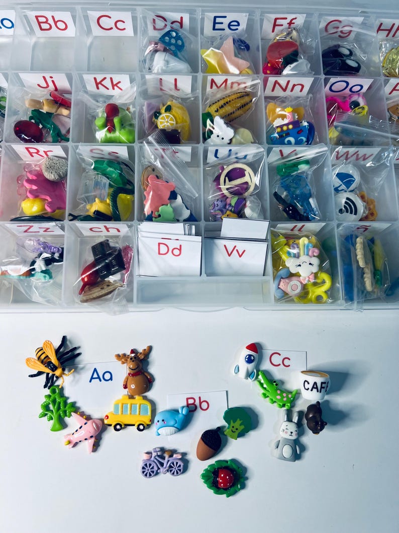 Object 794 Alphabet Spanish Objects Kit Mini Objects Montessori Sound Objects ...