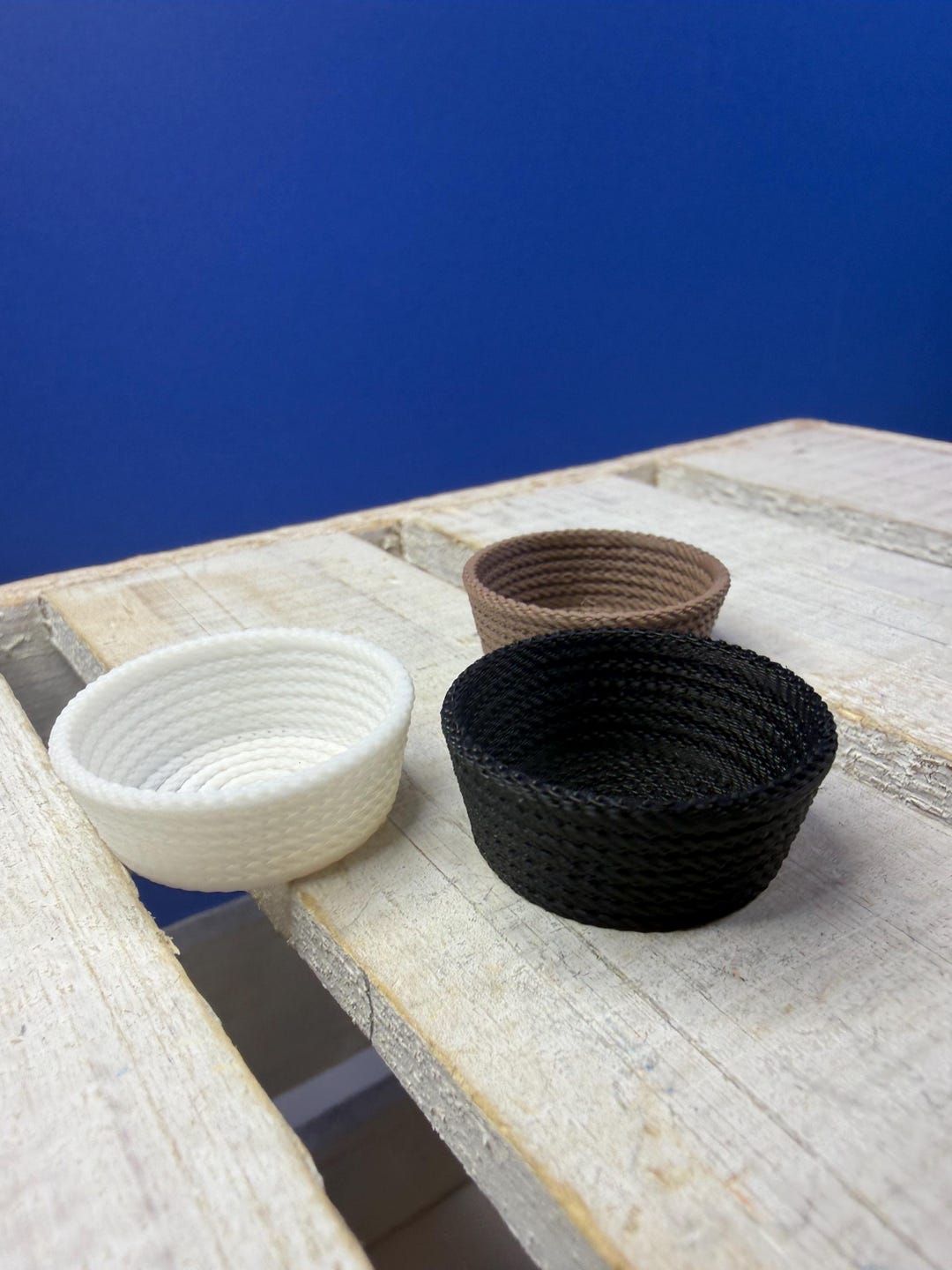 Mini Rope Basket Miniature Rope Basket – Small Storage Bin for Mini Objects, Dollhouse ...