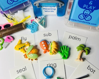 Multiple Meaning Word Mini Objects for Speech Therapy Semantics Activity Language Task Box