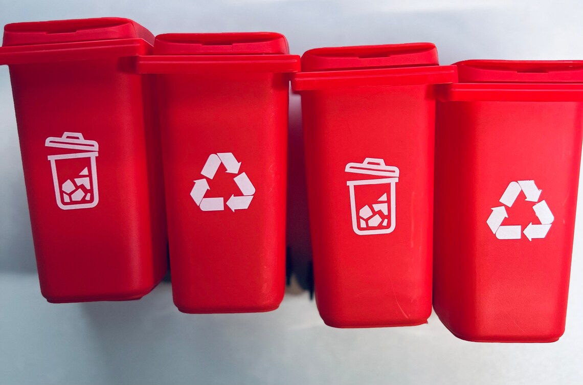 Mini Recycle Binmini Trash Can Pencil Holdermini Object Etsy