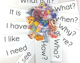 Minis for Speech Therapy Language Task Kit Concept Trinkets and Cards Speech Therapy Mini Objects