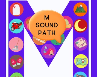 M Sound Printable Sound Paths for Speech Therapy- Articulation Games Worksheets-Letter M Printable Worksheet Download-M Words Speech Therapy