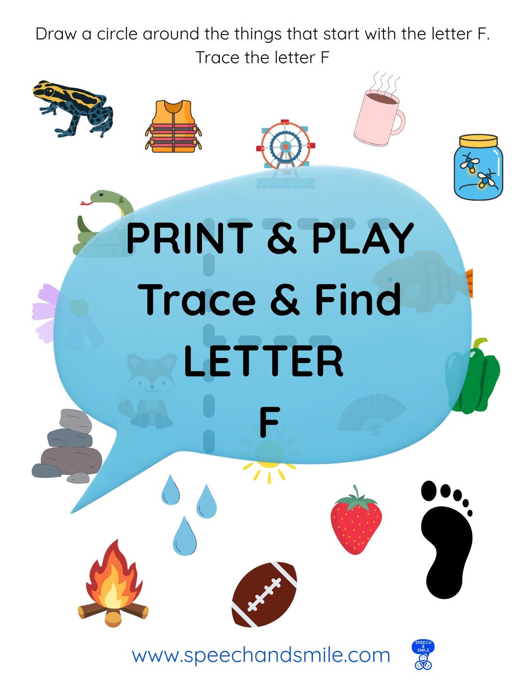 Print & Play Alphabet Worksheet - Letter F Activity Find and Circle ...