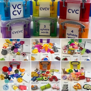 言語療法用単語形状ミニオブジェクトキット｜失行症、構音障害、cvc、cvcv、cvcvc、vc、cv、3音節および4音節の単語