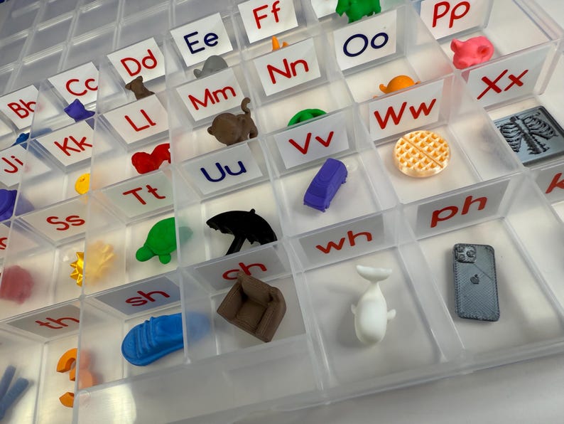 Mini Objects Alphabet & Digraph Set With Labeled Storage Case | Talkets ...