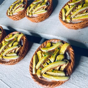 Miniature French Fries Basket - Food Mini Objects Speech Therapy  Trinkets CH sound Objects Dollhouse miniature food French fries