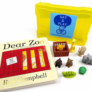 Kit de Histórias Querido Zoológico com Mini Objetos - Livro de Terapia da Fala sobre o Zoológico