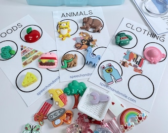 LANGUAGE Task Box with Mini Objects Speech Therapy Activity Box Language Concepts Box Speech Therapy Activity