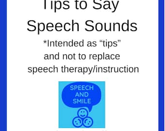 Speech Therapy Tip Cards-PRINTABLE Speech Therapy Tip Cards- Speech Therapy Cue Cards- Tips to Make Speech Sounds