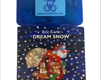Dream Snow Book Story Kit with Mini Objects and Book INCLUDED -  Say and Play Minis for Kids - Christmas Book Gift Eric Carle Inspired
