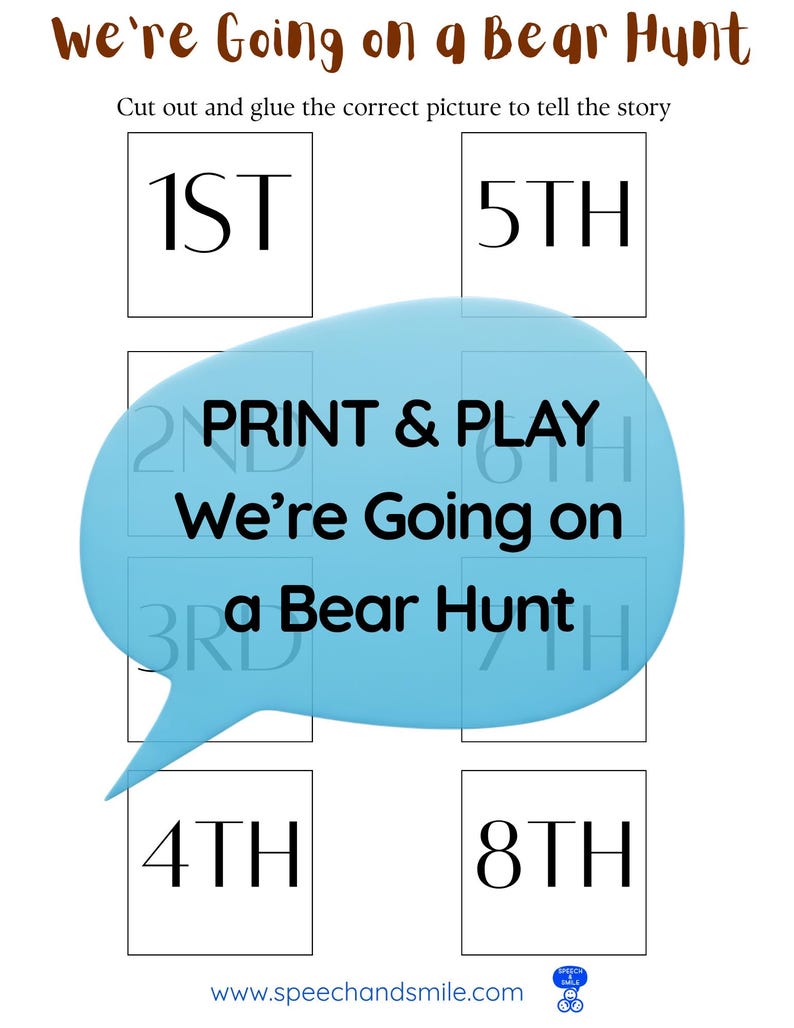 Story Kit Companion Pack - We're Going on a Bear Hunt PRINTABLE ...
