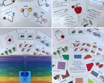 Voorschoolse activiteitenset met mini-objecten – Koffer met 16 leeractiviteiten – Educatieve bundel zonder voorbereiding voor kleuters
