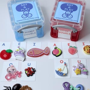 Mini Objects for Vowel Sounds Kit Reading Set of short and long vowel objects