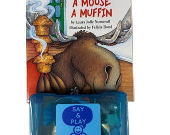 If You Give a Moose a Muffin Book Story Kit Mini Objects Speech Therapy INCLUDES BOOK Say and Play Book Activity