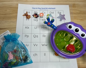 Spanish Alphabet Objects-Learn Spanish-Bilingual Speech Therapy-Beginning Sound Spanish Objects-Montessori Sound Objects in Spanish Speech