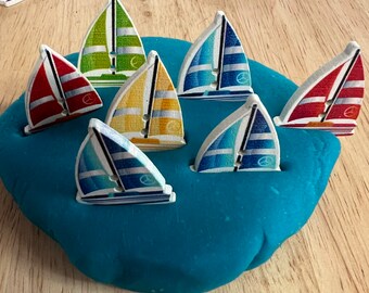 Mini Sailboat Objects-Alphabet Objects-Speech Therapy Mini Objects-Miniature Objects-Nautical Trinkets-Ocean Minis for Speech Therapy