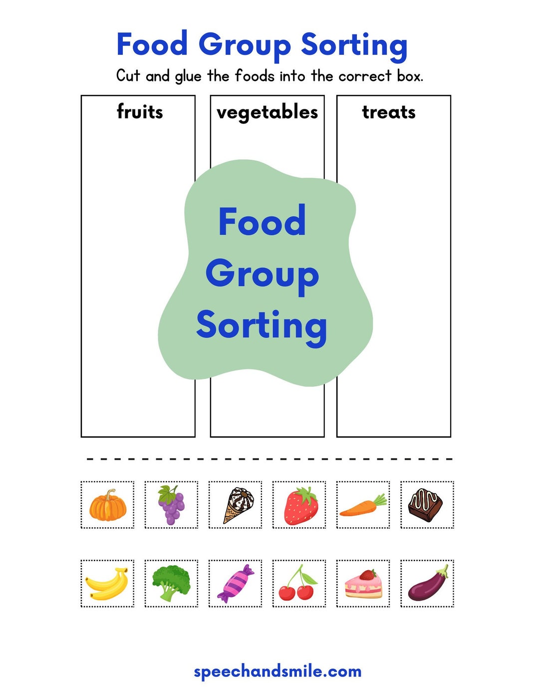 Sort Food Groups Worksheet - Preschool Sorting Worksheet - Printable ...