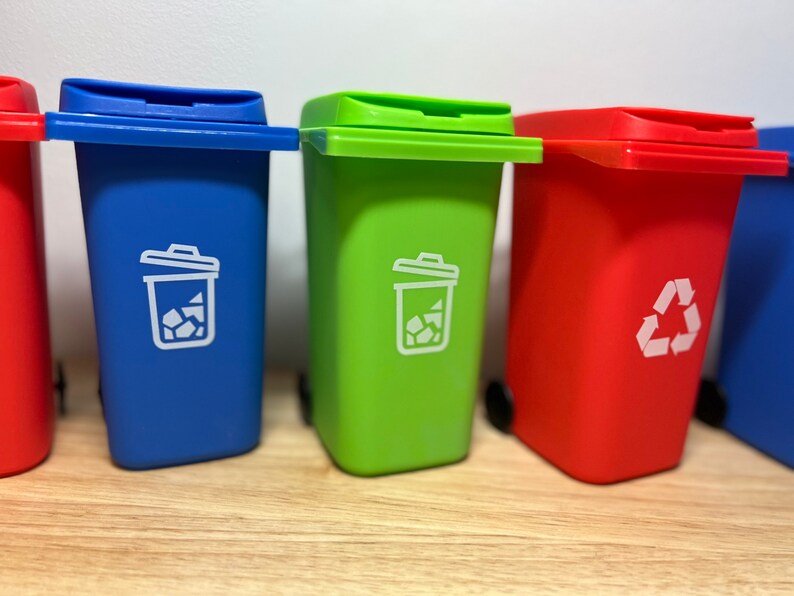 Mini Recycle Binmini Trash Can Pencil Holdermini Object Etsy