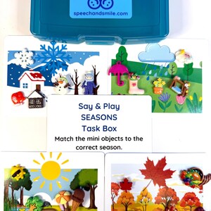 SEASONS Trinkets - Mini-objets sur le thème de la météo pour l'orthophonie Boîte à tâches linguistique