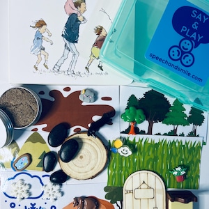 We are Going on a Bear Hunt Story Kit with Mini Objects Speech Therapy Interactive Story Trinkets Story Retell Preschool Book