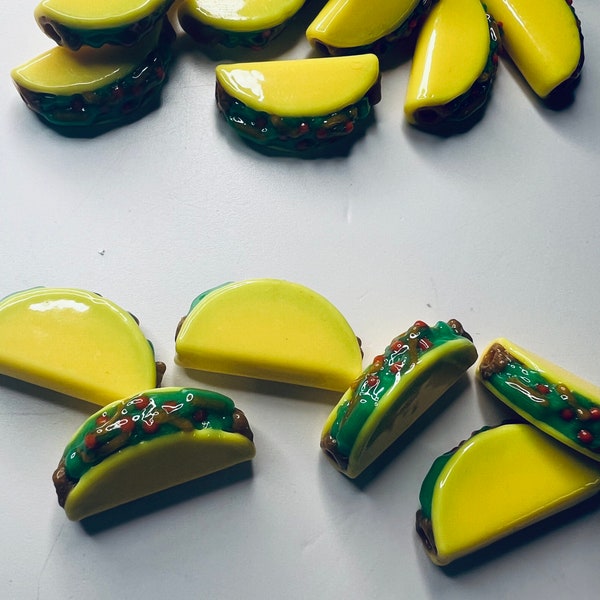 Miniature Taco Trinket-Montessori Language Objects-Food Trinkets-Doodads-Mini Objects for Speech Therapy-Dollhouse Food Miniature-Taco Beads