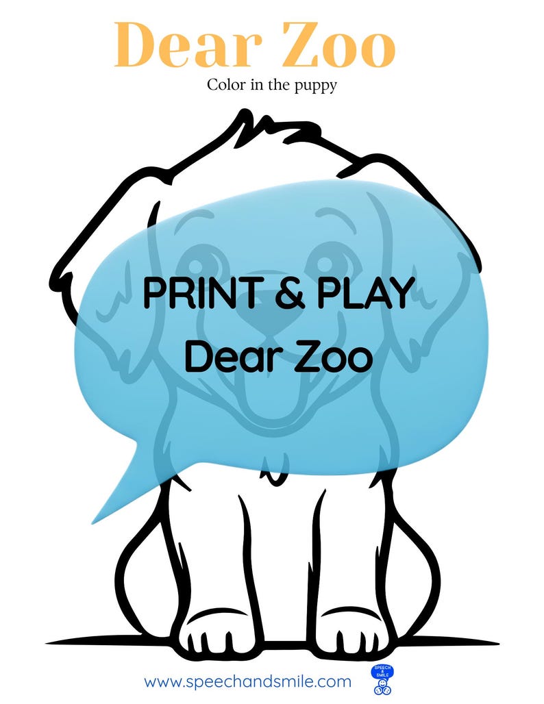 Story Kit Companion Pack - Dear Zoo PRINTABLE ACTIVITIES Instant ...