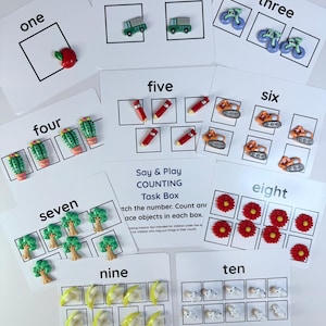 Counting Task Box with Mini Objects | Numbers & Quantity | Play-Based Learning Tool
