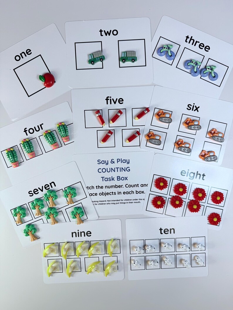 Counting Task Box with Mini Objects | Numbers & Quantity | Play-Based Learning Tool