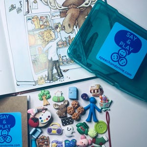 If You Give a Moose a Muffin Book Story Kit Mini Objects Speech Therapy Say and Play Book Activities