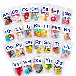 Alphabet Objects Teaching Set – 130+ Beginning Sound Manipulatives for Phonics, Speech & Language Learning – 5 per Letter A–Z